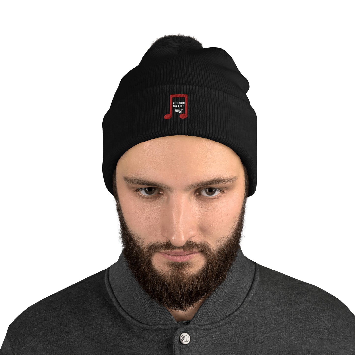 No Funk No Life-Cuffed Beanie-Pom-Pom Beanie