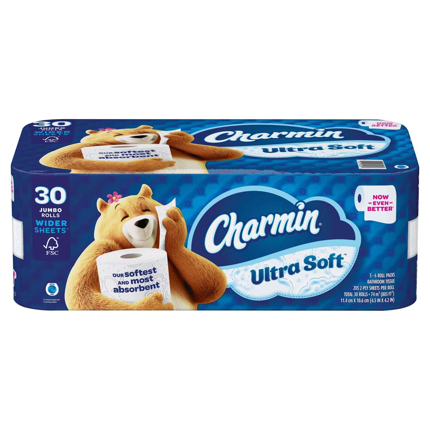 Charmin Ultra Soft Bath Tissue, 2-Ply, 205 Sheets, 30 Rolls